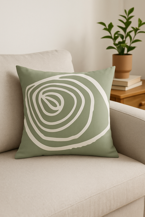 housse de coussin à motif floral vert abstrait imprimé - vue 2 sur 2