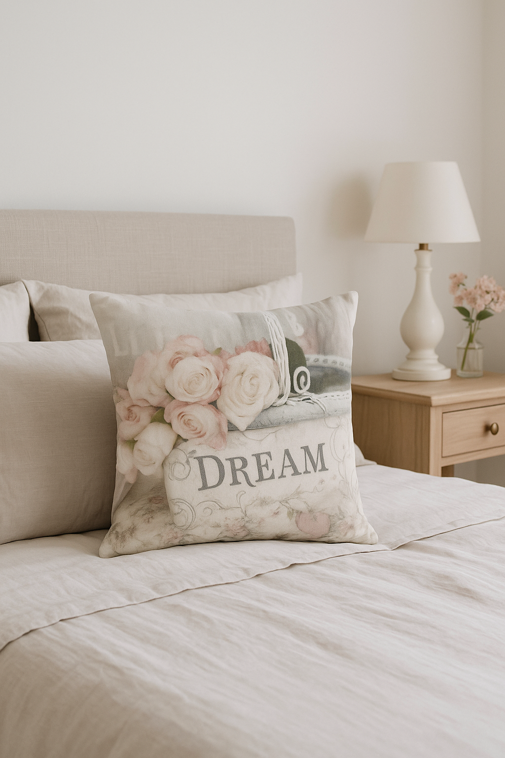 housse de coussin à motif rose style nordique décoratif pour canapé - vue 2 sur 2