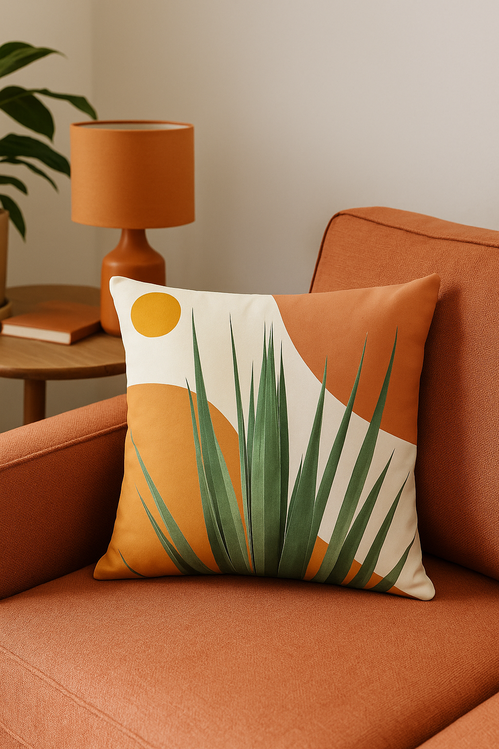housse de coussin abstraite art plant 45x45 cm - vue 2 sur 2