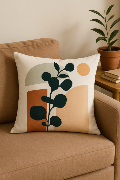 housse de coussin abstraite art plant 45x45 cm - vue 2 sur 2