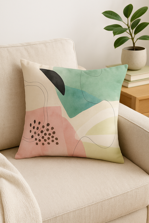 housse de coussin abstraite nordique pour décoration intérieure - vue 2 sur 2