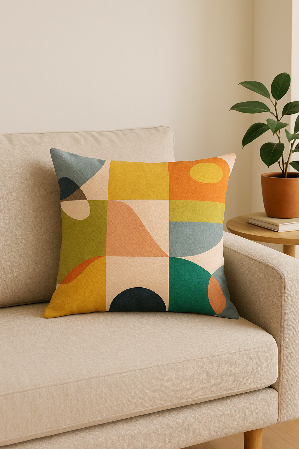housse de coussin abstraite nordique pour un salon élégant - vue 2 sur 2