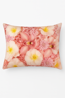 housse de coussin arc-en-ciel à fleurs rouges et roses