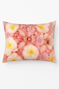 housse de coussin arc-en-ciel à fleurs rouges et roses