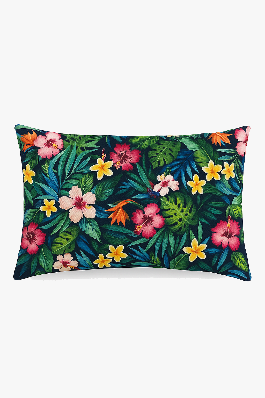 housse de coussin arc-en-ciel fleurs rouges et roses