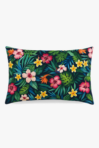 housse de coussin arc-en-ciel fleurs rouges et roses