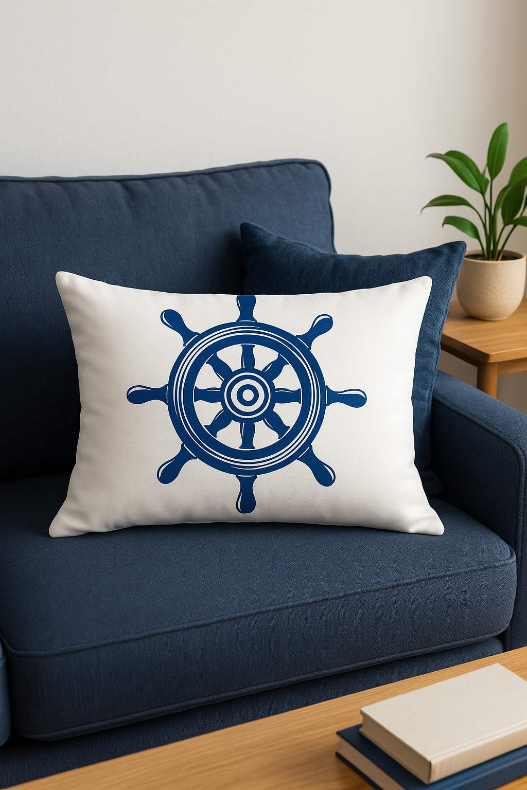 housse de coussin bleu à motif animaux marins 30 x 50 cm - vue 2 sur 2