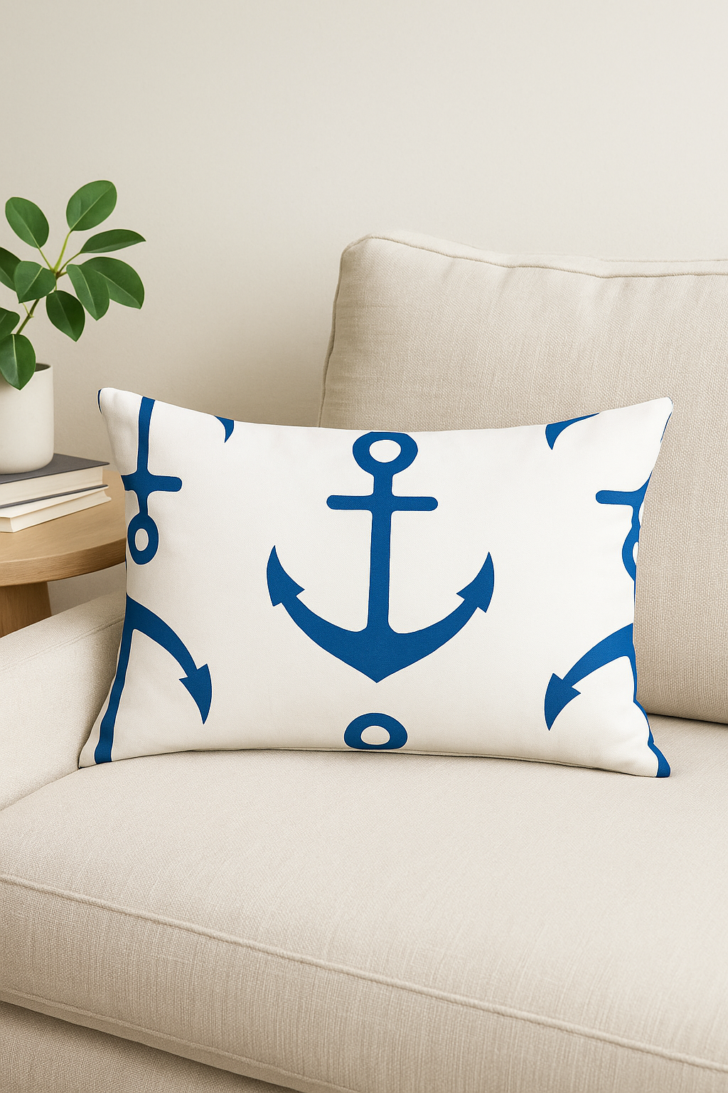housse de coussin bleu motif animaux marins 30 x 50 cm - vue 2 sur 2