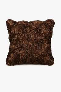 housse de coussin brodée rose 3D pour décoration intérieure