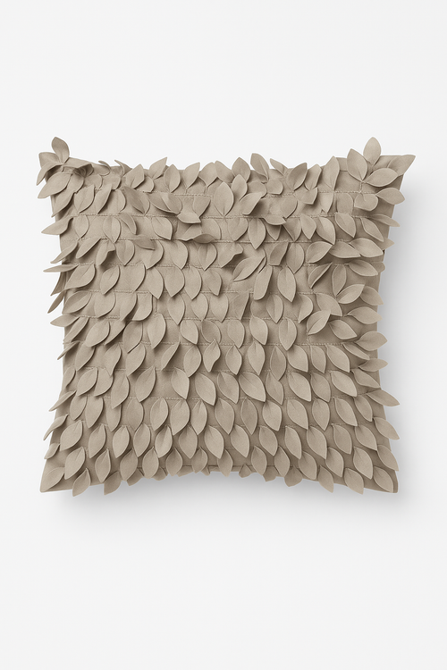 housse de coussin brodée 3d en forme de feuille décorative