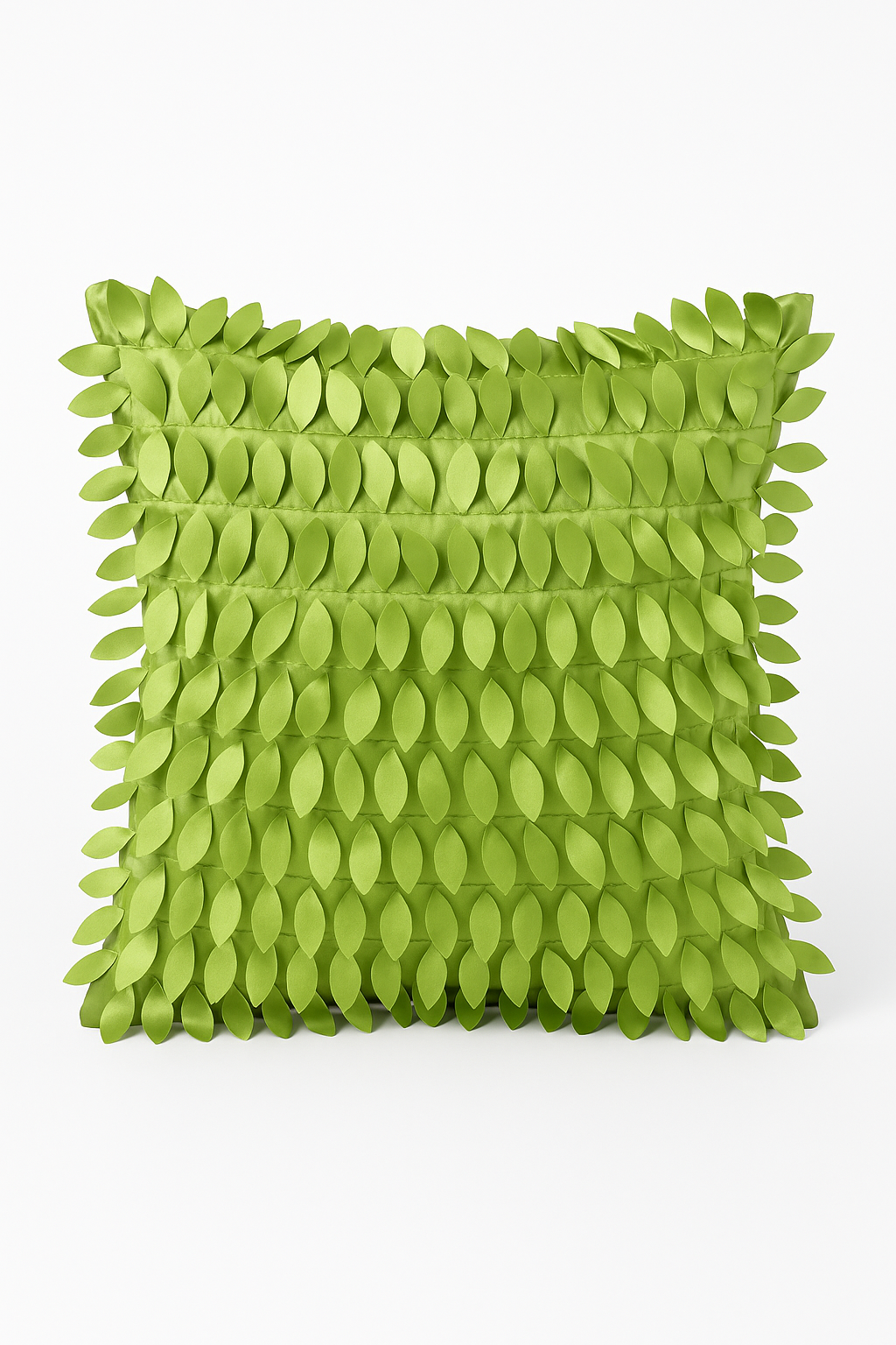 housse de coussin brodée en forme de feuille 3D décorative 42 x 42 cm