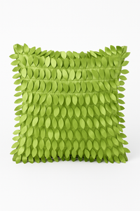 housse de coussin brodée en forme de feuille 3D décorative 42 x 42 cm