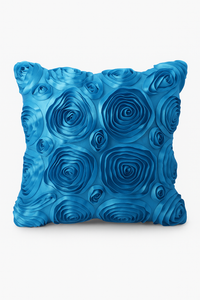 housse de coussin brodée roses 3D pour décoration intérieure