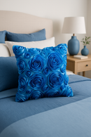housse de coussin brodée roses 3D pour décoration intérieure