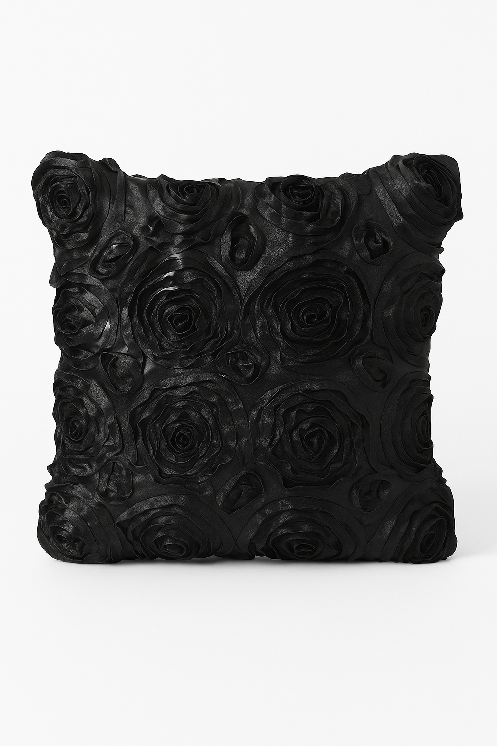 housse de coussin brodée roses en 3D pour déco intérieure