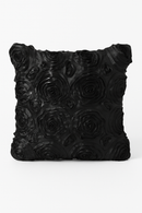housse de coussin brodée roses en 3D pour déco intérieure