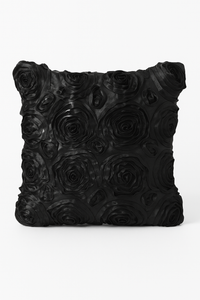 housse de coussin brodée roses en 3D pour déco intérieure