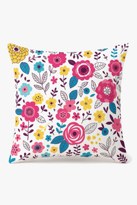 housse de coussin carrée à fleurs aquarelle 45x45 cm