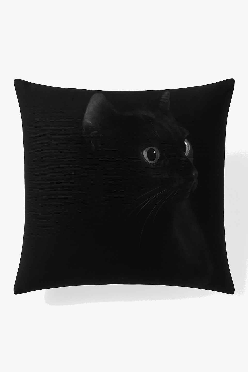 housse de coussin carrée imprimée chat noir décoratif