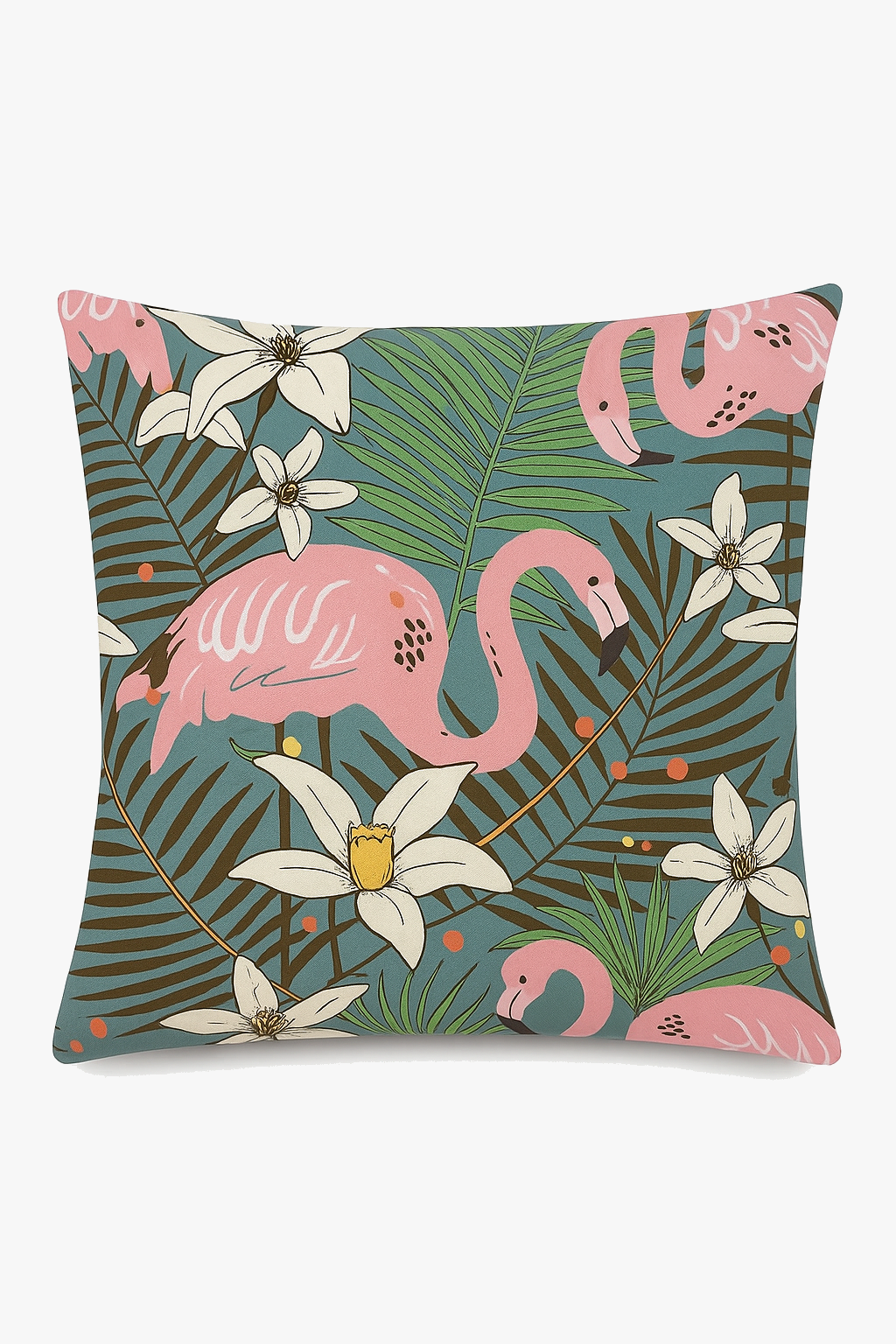 housse de coussin carrée motif flamant rose décoratif élégant