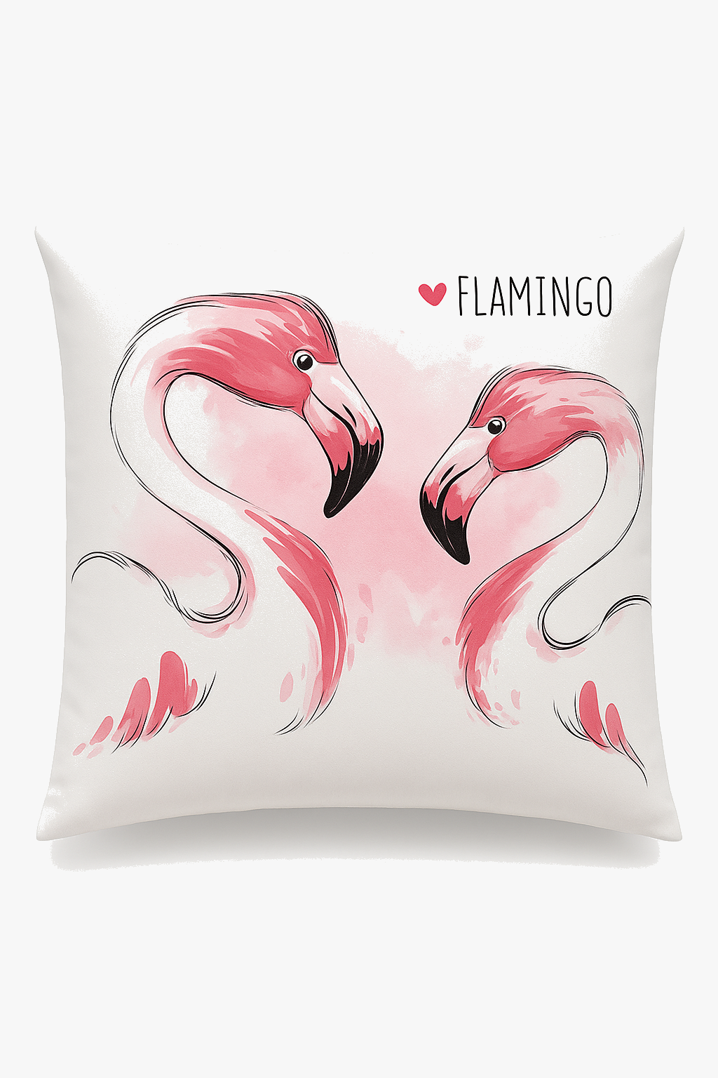 housse de coussin carrée motif flamant rose décorative et colorée