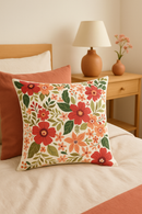 housse de coussin carré à fleurs aquarelle 45x45 cm