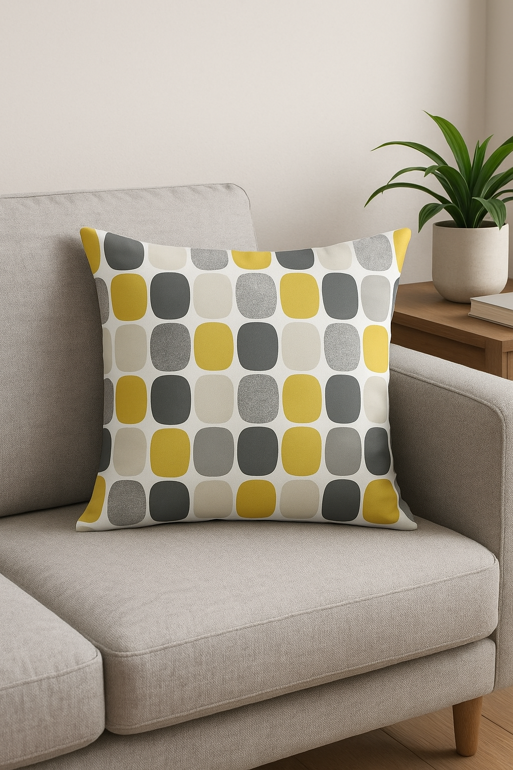 housse de coussin carrée 45 cm motif tournesol jaune créatif - vue 2 sur 2