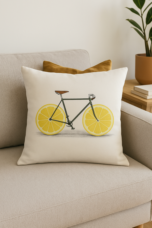 housse de coussin carrée 45 cm motif tournesol jaune créatif - vue 2 sur 2