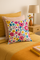 housse de coussin carrée à fleurs aquarelle 45x45 cm
