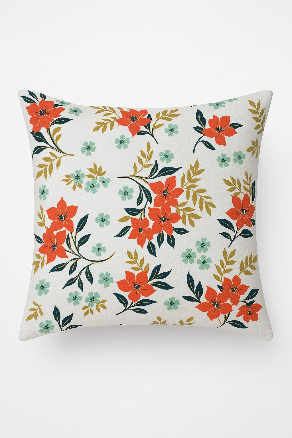 housse de coussin carrée à fleurs aquarelle 45x45 cm