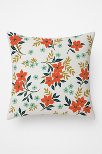 housse de coussin carrée à fleurs aquarelle 45x45 cm