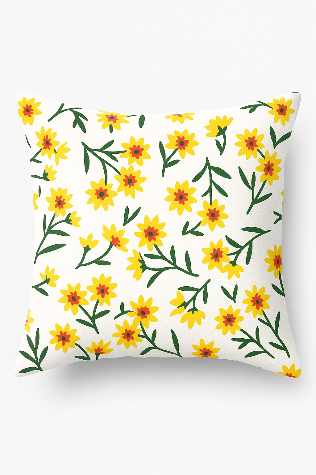 housse de coussin carrée à fleurs aquarelle 45x45 cm
