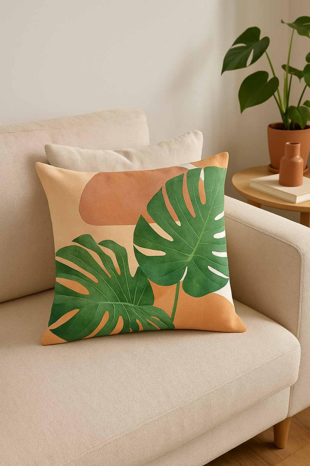 housse de coussin carrée art plant 45 cm x 45 cm - vue 2 sur 2