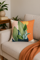 housse de coussin carrée art plant 45x45 cm décor abstrait pour canapé