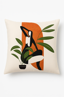 housse de coussin carrée art plant abstrait 45x45 cm