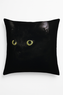 housse de coussin carrée chat noir pour déco intérieure