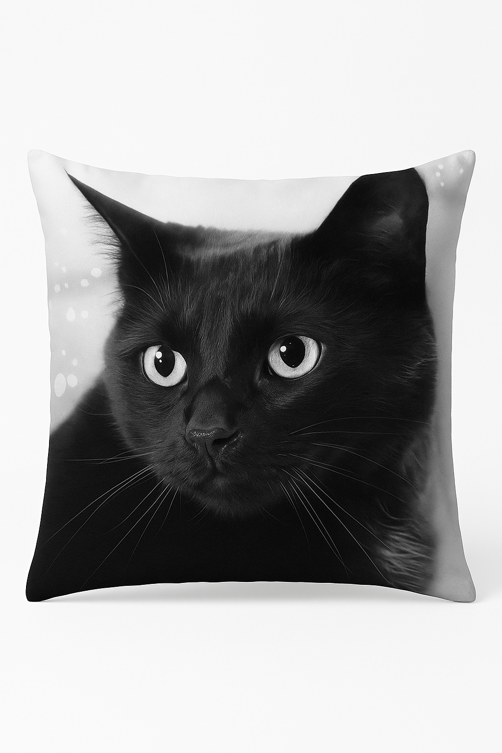 housse de coussin carrée chat noir pour décoration intérieure