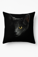 housse de coussin carrée imprimée chat noir décoratif