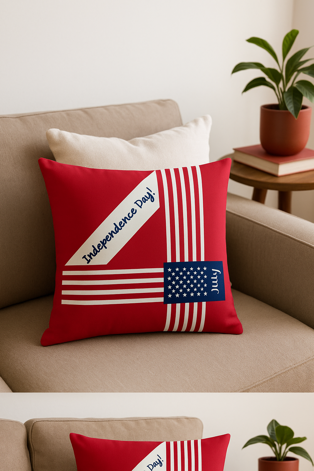 housse de coussin carrée imprimée love usa pour décoration festive - vue 2 sur 2