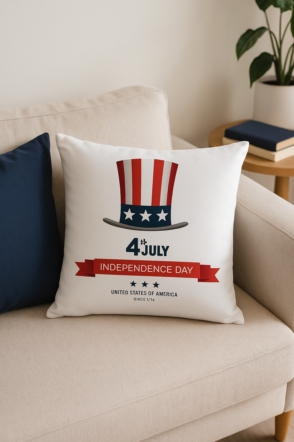 housse de coussin carrée imprimée love usa pour décoration festive - vue 2 sur 2