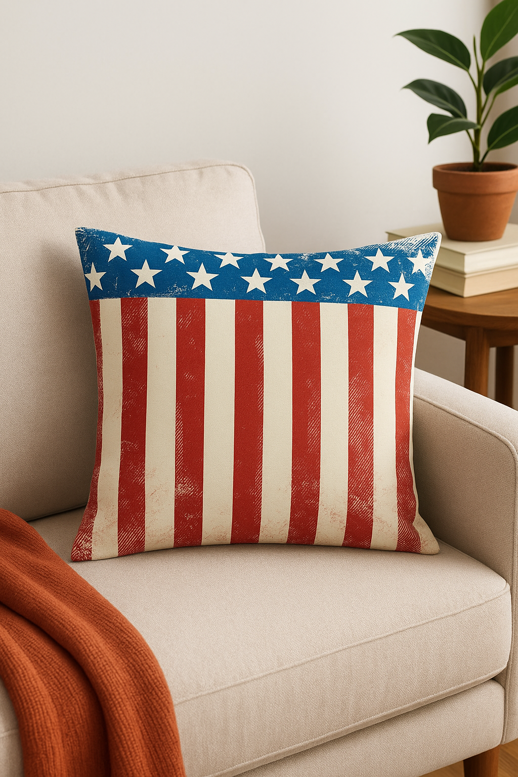 housse de coussin carrée imprimée love usa pour décoration intérieure - vue 2 sur 2