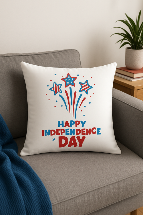 housse de coussin carrée love usa pour décoration festive - vue 2 sur 2