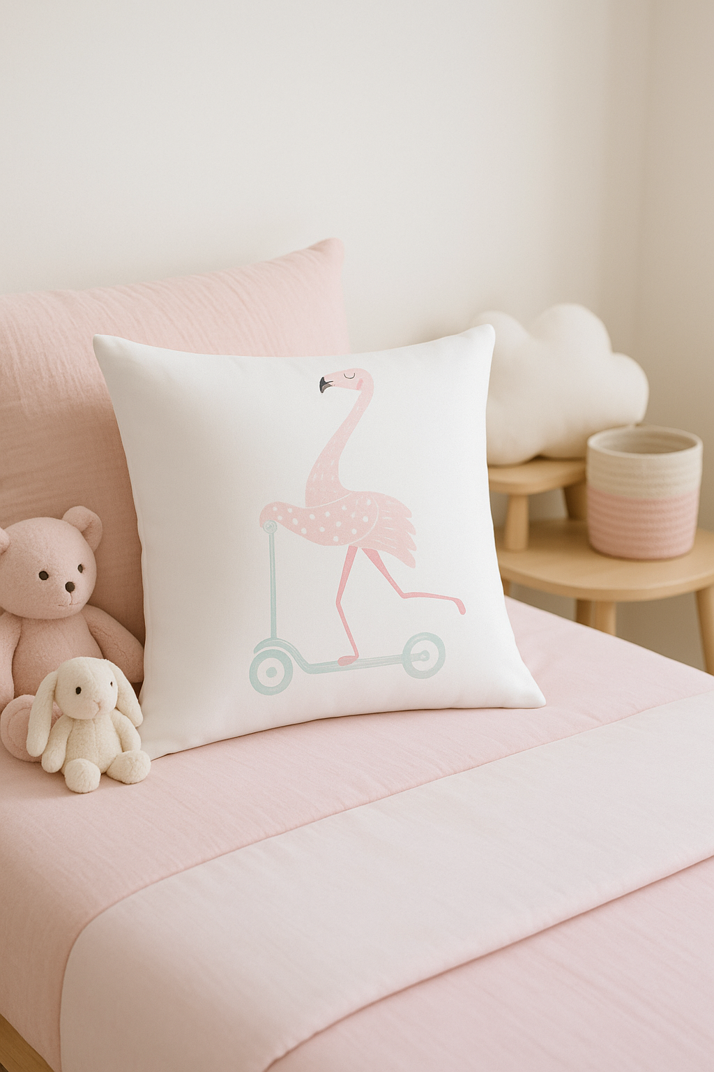 housse de coussin carrée motif flamant rose décoratif pour vos espaces - vue 2 sur 2