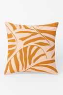 housse de coussin carrée motif géométrique marron élégant et moderne