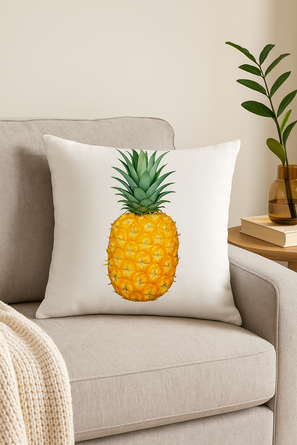 housse de coussin carrée motif tournesol créatif jaune 45x45 cm - vue 2 sur 2
