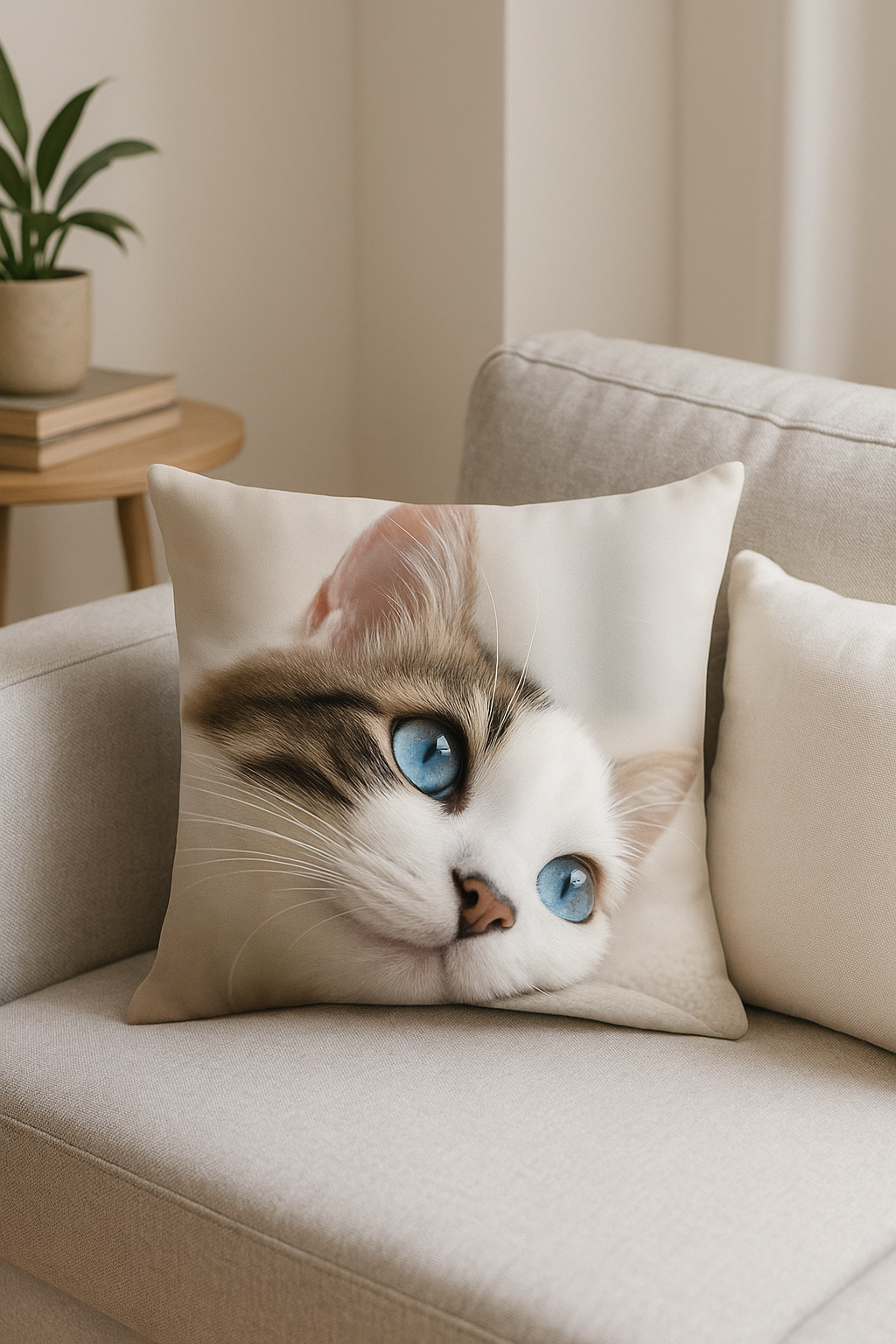 housse de coussin chat mignon pour décoration intérieure - vue 2 sur 2