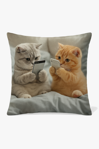 housse de coussin chatons mignons avec smartphones amusants