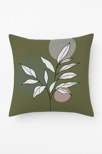 housse de coussin créative à motifs de feuilles vertes