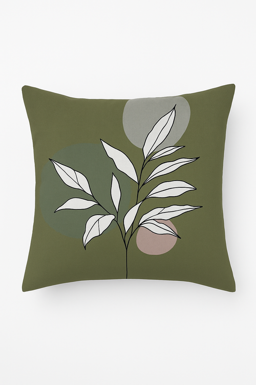 housse de coussin créative à motifs de feuilles vertes
