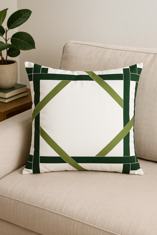 housse de coussin créative à motifs de feuilles vertes - vue 2 sur 2